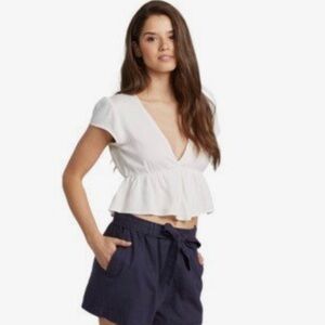 NEW Roxy Sweet Release Woven Top Cream Color S